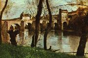 Jean-Baptiste Camille Corot Le Pont de Mantes oil painting on canvas